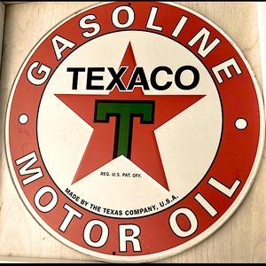 TEXACO Gas Motor Oil Sign Amazing Condition 12inx12in
